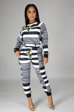 SC Casual Printed Long Sleeve Two Piece Pants Set SFY-185