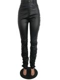 SC Plus Size PU Leather Skinny Stacked Pants LSD-8619