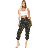 SC Camo Print Casual Belted Cargo Pants LSD-8247