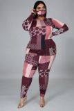 SC Plus Size 5XL Casual Printed Two Piece Pants Set Without Mask BMF-042