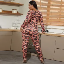 SC Plus Size 5XL Camouflage Print Jumpsuits OSIF-20879-1