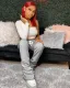 SC Casual Solid Plush Long Sweatpants YH-5192