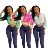 SC Casual Tie Dye Crop Tops And Pants 2 Piece Sets MOF-5192