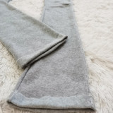 SC Casual Solid Plush Long Sweatpants YH-5192