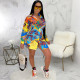 SC Plus Size Casual Printed Full Sleeve Shirt Dress SMR-9748