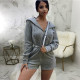 SC Casual Solid Hooded Long Sleeve Rompers SMR-9723