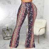 SC Trendy Printed Boot Cut Pants SMR-9827