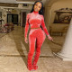 SC Solid Velvet Turtleneck Long Sleeve Two Piece Sets SMR-9886