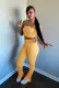 SC Sexy Solid Tube Top And Pants Slim Two Piece Sets SMR-9838