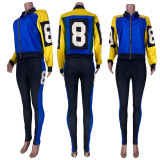 SC Plus Size Casual Zipper Jacket And Pants 2 Piece Sets MDF-5189