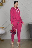Casual Solid Hoodies Pants Two Piece Sets WY-6710