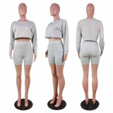 SC Fashion Long Sleeve Sweatshirts Shorts Suit WY-6681