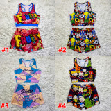 SC Sexy Printed Tank Top And Shorts Two Piece Sets SHD-9337