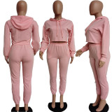 SC Solid Color Hoodie And Pants Two Piece Set APLF-0902