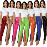 Sexy Sequin Tassel Plush PU Leather Pants LA-3241