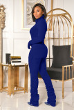 SC Casual Solid Turtleneck Stacked Pants 2 Piece Sets OMY-8103