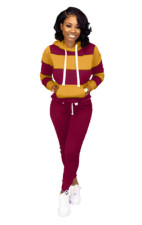 SC Plus Size Casual Sports Hooded Sweatshirts And Pants Suit OMY-5172