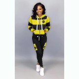 SC Casual Hooded Zipper Two Piece Pants Set OMY-5190