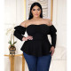 SC Plus Size 5XL Off Shoulder Peplum Tops ASL-7009