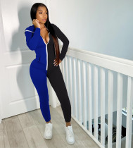 SC Color Block Sexy Fashion Tight Jumpsuit YSYF-7270