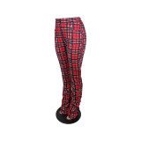 SC Casual Plaid Mid Wasist Long Pants BLI-2219