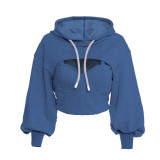 SC Fashion Sexy Solid Color Hooded Hollow Sweatshirts GLF-8088