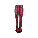 SC Casual Plaid Mid Wasist Long Pants BLI-2219