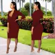 SC Sexy Solid Long Sleeve Slim Midi Dress SMR-9964