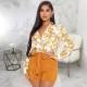SC Plus Size Chain Print Long Sleeve Shirt Tops SMR-9894