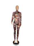 SC Sexy Printed Long Sleeve One Piece Jumpsuits CHY-1299