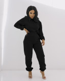 SC Solid Hoodie Sweatpants Casual Two Piece Sets MIL-192