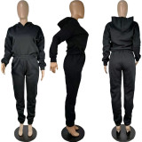 SC Solid Hoodie Sweatpants Casual Two Piece Sets MIL-192