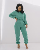 SC Solid Hoodie Sweatpants Casual Two Piece Sets MIL-192