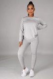 SC Solid Long Sleeve O Neck Casual Two Piece Sets SFY-217