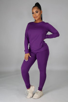 SC Solid Long Sleeve O Neck Casual Two Piece Sets SFY-217