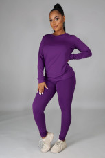 SC Solid Long Sleeve O Neck Casual Two Piece Sets SFY-217