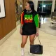 SC Plus Size Casual Letter Print Long Sleeve Mini Dress YIY-5256