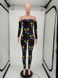 SC Fashion Sexy Off Shoulder Printed Jumpsuit SMF-8071