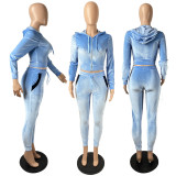 SC Casual Velvet Hooded Two Piece Pants Set MYF-128