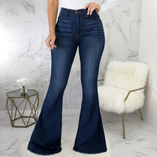 SC Plus Size Denim High Waist Stretch Flared Jeans HSF-2402