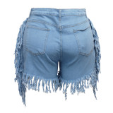 SC Plus Size 5XL Fat MM Denim Tassel Jeans Shorts HSF-2394