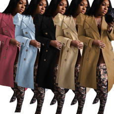 SC Casual Full Sleeve Double-breasted Long Trench Coat YD-8358