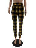 SC Plaid Print Zipper Casual Pants QSF-5029