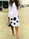 SC Polka Dot Print Long Sleeve Midi Dress OD-68254