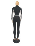 SC Casual Sports Long Sleeve Zipper 2 Piece Pants Set FOSF-8035