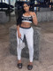SC Letter Printed Casual Fashion Fitness Sports Vest And Pants 2 Piece Set QSF-5035