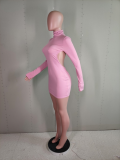 SC Sexy Backless Tuerleneck Long Sleeve Bodycon Dress YM-9273
