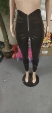 SC Black PU Leather High Waist Skinny Pants AWF-5827