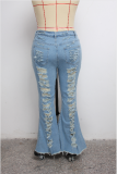 SC Plus Size 5XL Denim Ripped Hole Flared Jeans HSF-2397
