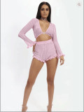 SC Sexy Long Sleeve Two Piece Shorts Set BN-9166